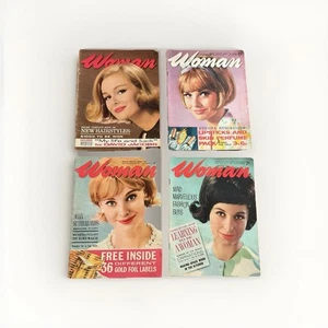 1960s Magazines x 4 ~ WOMAN ~ 1962 1963 Vintage Cookery Fashion Beauty Adverts - Picture 1 of 13