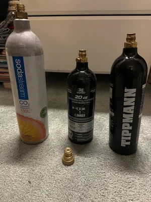 Genuine Soda Stream Empty Large Size 130L CO2 Empty Bottle Plus 2 Generics - Image 1 of 4