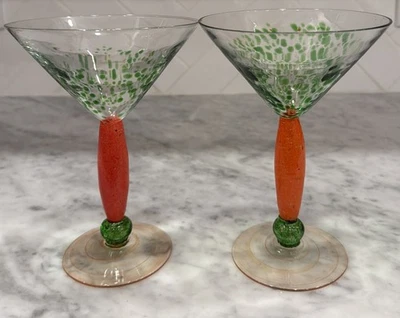 Juego de 2 vasos Martini Funky & Fun 7 1/2” verde y naranja Foto 1 de 4