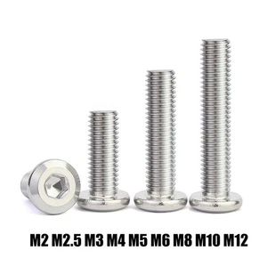 M2 - M12 Furniture Connector Bolts Hex Flat Head Allen Screws A2 304 Stainless - Picture 1 of 14