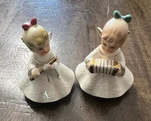 2 Vintage Napcoware Angels - Flute And Accordion Napco Figurine C6351, Japan - Picture 1 of 4