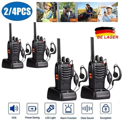 2/4x BF-88E Baofeng Walkie Talkie Sprechfunkgeräte Handfunkgerät 16Kanäle 5KM - Bild 1 von 4