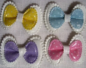 N°15 - LOT de 2 APPLIQUES NOEUD DOUBLE Plumetis ** 30 x 45 mm ** au choix - Picture 1 of 5
