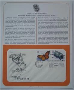 1st Day Monarch Butterfly & East Hercules Beetle Stamps - Image 1 of 1