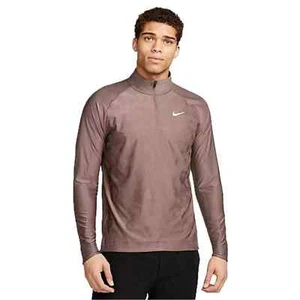 Nike Dri-FIT ADV Tour 1/4 Zip Golf Top DR5281-291 Brown Textured Size M-2XL - Picture 1 of 6