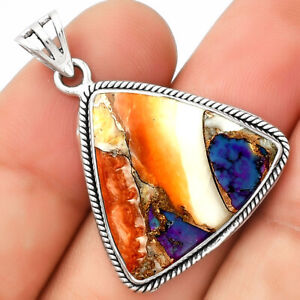 Spiny Oyster Turquoise - Arizona 925 Sterling Silver Pendant Jewelry