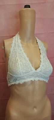 Free People Bralette Mujer Mediano Naranja Encaje Halter Espalda Marfil Foto 1 de 4