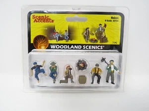 Woodland Scenics O 2734 Hobos Homeless Transients Fire Crate People Figure Set - Picture 1 of 2