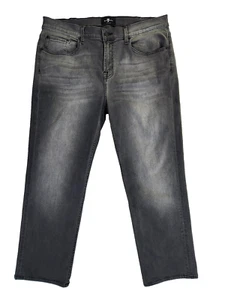 7 For All Mankind Slimmy Jeans Men's 38x26* Gray Denim Straight Stretch - Picture 1 of 13