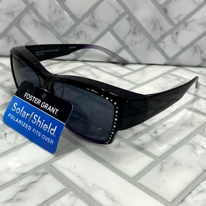 Sonnenschutz passt über Sonnenbrille SS FO-027 LAV SMK lavendelfarben mit Schmucksteinen besetzt polarisiert - Bild 1 von 9