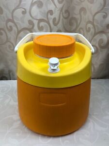 Vintage Orange Yellow Thermos Canada Jug 1 Gallon (4 Litre) Capacity with Spout