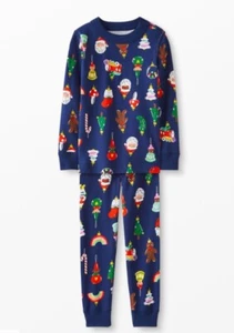 NWT Hanna Andersson Holiday Christmas Long John PJ pajama set 100 (size 4) - Picture 1 of 3