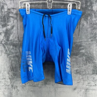 VTG Nike Cycling Chamois Pad Shorts Blue Medium Train Gym Bike Booty Pant USA - Image 1 of 4