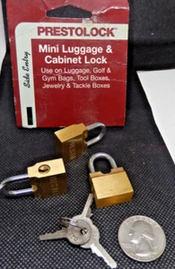 { 3 Small Locks & Keys, Mini Padlock for Luggage Lock, Backpack Locker - Picture 1 of 2