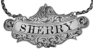 ANTIQUE- Sterling Silver - George Unite Decanter Label - Sherry - 1852 - Picture 1 of 4