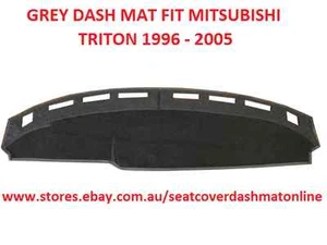 DARK GREY DASH MAT WITH BLACK EDGING FIT MITSUBISHI TRITON 1996 - 2005 - Picture 1 of 6