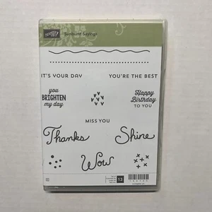 Stampin Up Sunburst Sayings Stamp Set Thanks Shine You Brighten My Day Retired - Picture 1 of 3