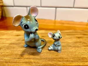 RAR! 2~1950er Miniatur Mama & Baby Maus/Mäuse Porzellan Figuren~hohe Details! - Bild 1 von 15
