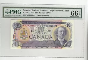 1971 Law/Bou $10 Dollar Repl.Note SN# *VL 2405891 PMG GEM-66 BC-49cA - Picture 1 of 2