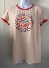 LulaRoe Liv T Ringer Graphic T Shirt See The Good In All Things Sz Medium Peach
