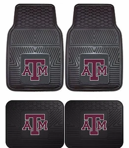 Juegos de alfombrillas Texas A&M Aggies de alta resistencia de 2 y 4 piezas para autos, camiones y SUV - Imagen 1 de 4