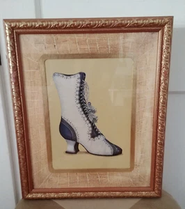 Stampa dipinto oro tempera FIONA SAUNDERS ""Calzature alla moda"" XIX secolo - Foto 1 di 16