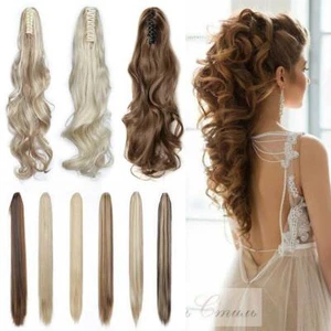 Clip coda di cavallo mascella in 100% reale come extension capelli umani capelli ricci lisci - Foto 1 di 43