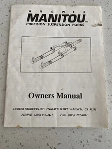 Answer Manitou One M1 Suspension Fork Service/Owners Manual w/ Parts Numbers - Picture 1 of 7