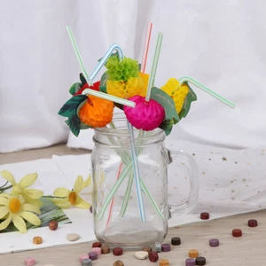 50pcs Hawaiian 3D Fruit Cocktail Straws Umbrella Drinking Straws Party Decor&&k - Picture 1 of 9