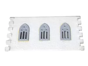 PLASTICVILLE COUNTRY CHURCH PART - WHITE SIDE WALL w/GRAY WINDOWS -O/S GAUGE - Picture 1 of 1