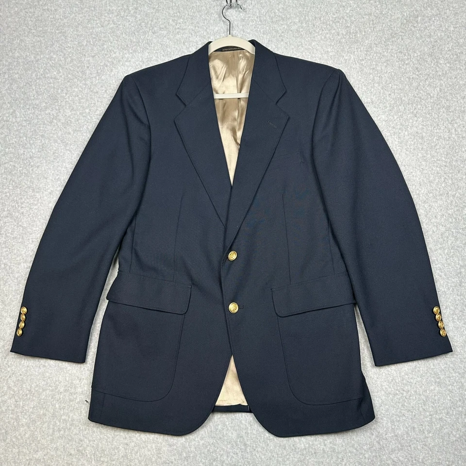 Blazer De Colección Arnold Palmer Colección Ejecutiva 38R Azul Dorado Botones Abrigo Deportivo Foto 1 de 4