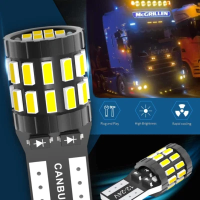 Amber 12/24v W5W Capless LED Bulbs for Spot Lights, Side Lights, Interior Lights - Image 1 of 4