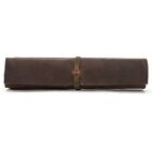 Retro Pencil for Case Handmade Genuine Leather Roll Up Pen Curtain Bag Pouch Wra