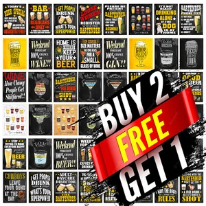 Metal Sign Plaque Tin Home Bar Pub Man Cave Shed Garage Aluminium Signs OM007 - Picture 1 of 101