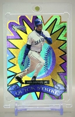 Ken Griffey Jr. 1998 Skybox #5QS Circa Thunder Quick Strike Die-Cut Foil Insert - Image 1 of 3