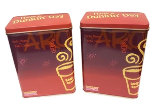 Vintage Have a Dunkin' Day Donuts rote Kaffeedosen 2er Set - Bild 1 von 9