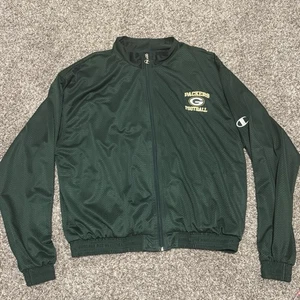 Vintage Green Bay Packers NFL Pro Line Champion Mesh Jacket XL Full Zip Green - Picture 1 of 22