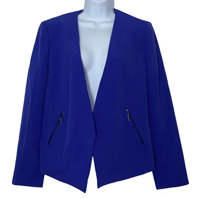 Kasper Open Front Blazer Suit Jacket Size 8 Purple Office Business Casual New - Image 1 of 4