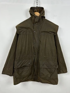 Herren Vintage Barbour Waxed Durham Olivgrün Mantel Jacke Größe C40? - Bild 1 von 21