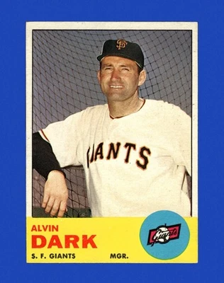 1963 Topps Set-Break #258 Alvin Dark Mgr como nuevo *GMCARDS* Foto 1 de 2