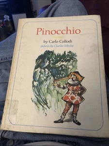 1959 LARGE TYPE Collodi PINOCCHIO Vintage Children's Book Charles Mozley Art - Bild 1 von 6