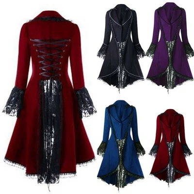 Dress Jacket Victorian Punk Steampunk Coats Brocade Women Retro Rave Long - Image 1 of 4