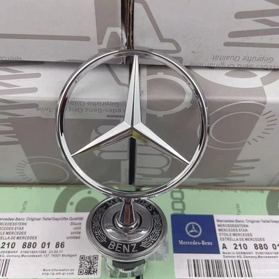 Fit For Mercedes-Benz Front Hood Ornament Mounted Star Badge Emblem C E S CL SL — 第 1/4 张图片