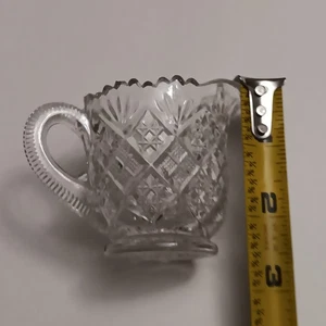 1890's Vintage Toy Creamer, Thumbelina Flattened Diamond Sunburst Pitcher - Picture 1 of 10