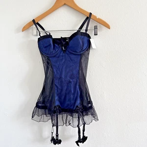 Fredericks Lingerie Womens Small Lace Fairy Babydoll Erotic Garter Belt Set - Picture 1 of 12
