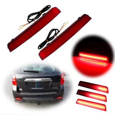 Red Lens Bumper Reflector Signal Lights For 10-17 Chevrolet Equinox Rear LH & RH - Image 1 of 4
