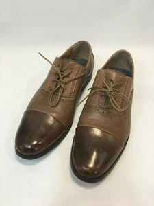 Penguin Op Tip Oxford Brown Leather Dress Shoes Lace Tie Up Size 9 - Picture 1 of 11