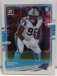 2020 Panini Donruss Optic Derrick Brown #114 RC Carolina Panthers - Picture 1 of 2