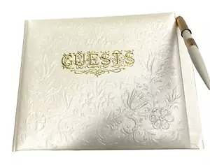 Vintage Hallmark Guest Book Pen & Gold Embossed Flourish Design - Picture 1 of 7