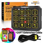 AUXBEAM RGB 12 Gang Switch Panel bluetooth APP Remote Control + 20FT Extension